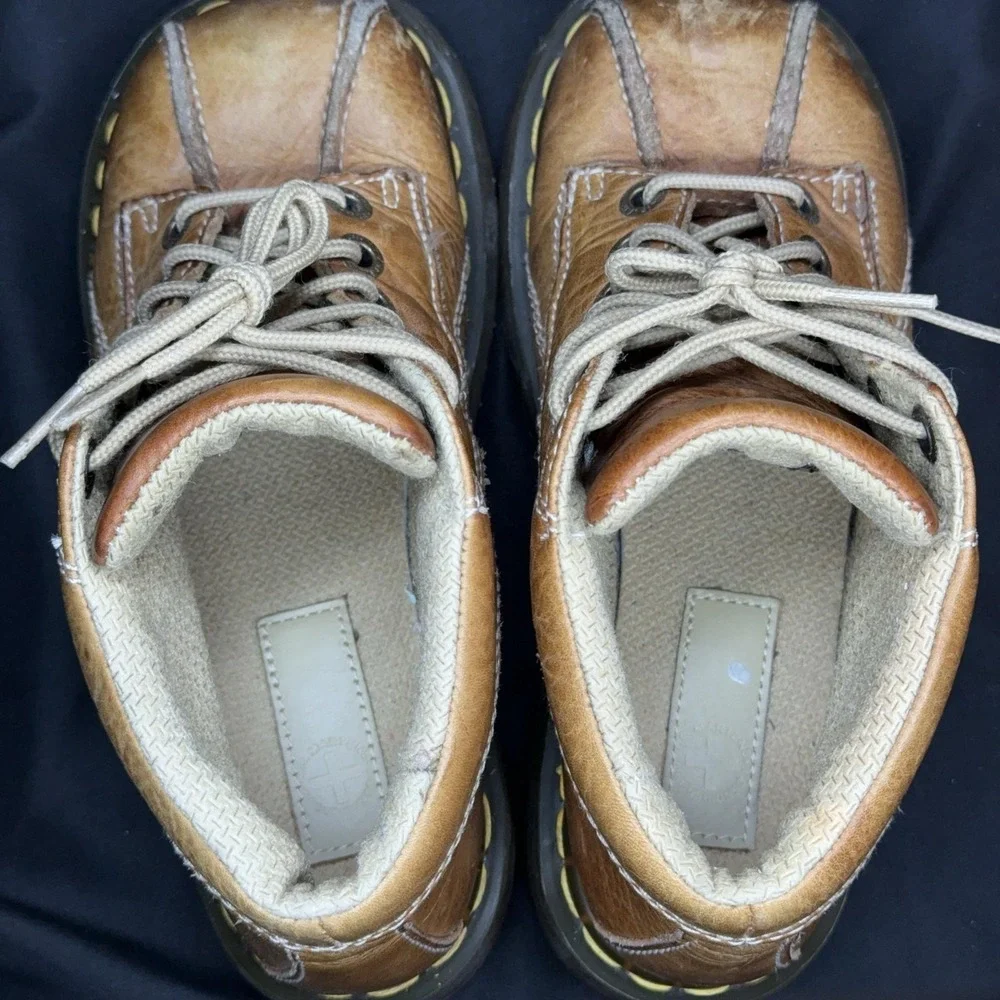 VTG Y2K Dr. Martens Leather Daisy Flower Power Boots Size 6 12281 Platform